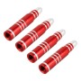 4 PCS Long Bullet Shape Gas Cap Mouthpiece Cover Tire Cap Car Tire Valve Caps(Red)