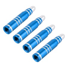 4 PCS Long Bullet Shape Gas Cap Mouthpiece Cover Tire Cap Car Tire Valve Caps (Baby Blue)