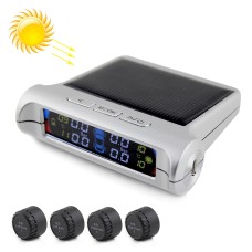 PZ802-E Solar Powered Video TPMS External Tire Pressure Monitor with LCD Color Display Screen (Silver)