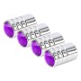 4 PCS Gas Cap Mouthpiece Cover Gas Cap Tire Cap Car Motor Bicycle Tire Valve Caps(Purple)