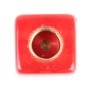 4 PCS Plastic Plated Dice Shape Universal Tire Valve Stem Cap(Red)