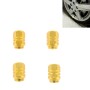 4PCS SA Metal Plated Hexagon Shape Universal Tire Valve Stem Cap(Gold)