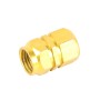 4PCS SA Metal Plated Hexagon Shape Universal Tire Valve Stem Cap(Gold)