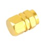 4PCS SA Metal Plated Hexagon Shape Universal Tire Valve Stem Cap(Gold)