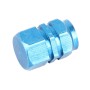 4PCS SA Metal Plated Hexagon Shape Universal Tire Valve Stem Cap(Blue)