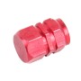 4PCS SA Metal Plated Hexagon Shape Universal Tire Valve Stem Cap(Red)