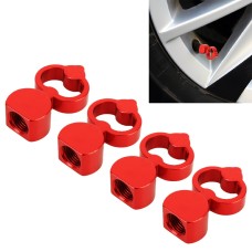 4 шт в форме сердца в форме сердечной формы крышка шины Car Cap Car Tire Caps (красный)