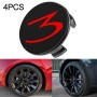 4 шт. Арабские цифры 3 шаблоны Car Tire Hub Central Cap Cover для Tesla Model 3 (красный)