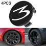 4 PCS Arabic Numerals 3 Pattern Car Tire Hub Central Cap Cover for Tesla Model 3 (White)