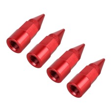 4 PCS 6-edeg Shape Gas Cap Mouthpiece Cover Tire Cap Car Tire Valve Caps(Red)