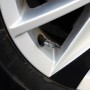 4 PCS 6-edeg Shape Gas Cap Mouthpiece Cover Tire Cap Car Tire Valve Caps (Silver Grey)