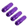 4 PCS Nut 6-edeg Shape Gas Cap Mouthpiece Cover Tire Cap Car Tire Valve Caps (Purple)