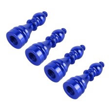 4 PCS Chess 2 Shape Gas Cap Mouthpiece Cover Tire Cap Car Tire Valve Caps (Blue)