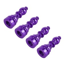 4 PCS Chess 2 Shape Gas Cap Mouthpiece Cover Tire Cap Car Tire Valve Caps (Purple)