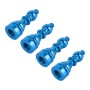 4 PCS Chess 2 Shape Gas Cap Mouthpiece Cover Tire Cap Car Tire Valve Caps (Baby Blue)