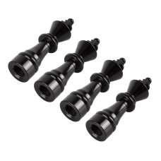 4 PCS Chess 3 Shape Gas Cap Mouthpiece Cover Tire Cap Car Tire Valve Caps (Black)