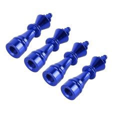 4 PCS Chess 3 Shape Gas Cap Mouthpiece Cover Tire Cap Car Tire Valve Caps (Blue)