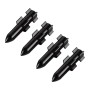 4 PCS Double Wings Shape Gas Cap Mouthpiece Cover Tire Cap Car Tire Valve Caps (Black)