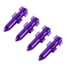 4 PCS Double Wings Shape Gas Cap Mouthpiece Cover Tire Cap Car Tire Valve Caps (Purple)