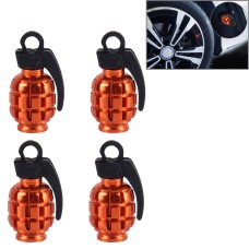 4 PCS Universal Grenade Shaped Car Tire Valve Caps(Orange)