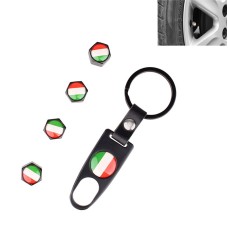 Универсальный 8 -миллиметровый флаг италия замену алюминиевого сплава автомобильные шины крышки клапаны + набор кольца ключей