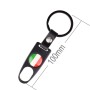 Universal 8mm Italy Flag Pattern Replacement Aluminum Alloy Car Tire Valve Caps + Key Ring Set