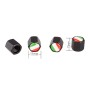 Universal 8mm Italy Flag Pattern Replacement Aluminum Alloy Car Tire Valve Caps + Key Ring Set