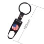 Universal 8mm USA Flag Pattern Replacement Aluminum Alloy Car Tire Valve Caps + Key Ring Set