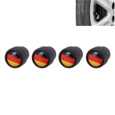 Universal 8mm Germany Flag Pattern Aluminum Alloy Car Tire Valve Caps, Pack of 4