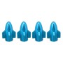 Universal 8mm Rocket Style Aluminum Alloy Car Tire Valve Caps, Pack of 4(Blue)