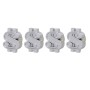 Universal 8mm Dollar Style Plastic Car Tire Valve Caps, Pack of 4(Silver)
