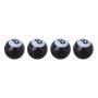 Universal 8mm American Billiards No.8 Ball Style Plastic Car Tire Valve Caps, Pack of 4(Black)