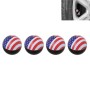 Universal 8mm USA Flag Pattern Ball Style Plastic Car Tire Valve Caps, Pack of 4