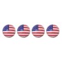 Universal 8mm USA Flag Pattern Ball Style Plastic Car Tire Valve Caps, Pack of 4
