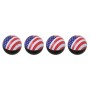 Universal 8mm USA Flag Pattern Ball Style Plastic Car Tire Valve Caps, Pack of 4