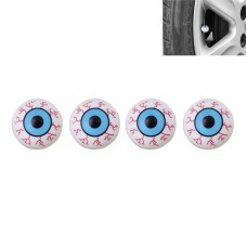 Universal 8mm Eyeball Pattern Ball Style Plastic Car Tire Valve Caps, Pack of 4