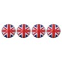 Universal 8mm UK Flag Pattern Ball Style Plastic Car Tire Valve Caps, Pack of 4