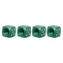 Universal 8mm Dice Style Aluminium Alloy Car Tire Valve Caps, Pack of 4(Green)