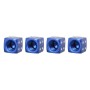 Universal 8mm Dice Style Aluminium Alloy Car Tire Valve Caps, Pack of 4(Blue)
