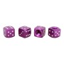 Universal 8mm Dice Style Aluminium Alloy Car Tire Valve Caps, Pack of 4(Purple)