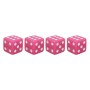 Universal 8mm Dice Style Plastic Car Tire Valve Caps, Pack of 4(Magenta)