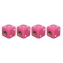 Universal 8mm Dice Style Plastic Car Tire Valve Caps, Pack of 4(Magenta)