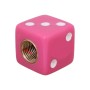 Universal 8mm Dice Style Plastic Car Tire Valve Caps, Pack of 4(Magenta)