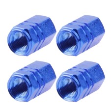 Blue Anodized Aluminum Tire Valve Stem Caps 4 pcs(Blue)