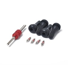 Snap-In Короткий черный резиновый клапан стержень (TR413) 4 упаковка с ключом к клапану для бескамерного 0,453 дюйма 11,5 мм отверстия обода на стандартных автомобильных шинах