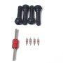 Snap-in Short Black Rubber Valve Stem (TR414) 4-Pack with Valve Core Wrench for Tubeless 0.453 Inch 11.5mm Rim Holes on Standard Vehicle Tires