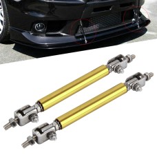 2 PCS Car Modification Large Surrounded By The Rod Telescopic Lever Front and Rear Bars Fixed Front Lip Back Shovel Adjustable Small Rod, Length: 7.5cm(Gold)