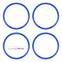 4 PCS Car Metal Wheel Hub Decoration Ring for BMW 5 Series 2018 (Blue)