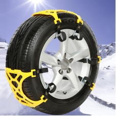 Size M Car Snow Tire Anti-skid Chains Yellow Chains  6pcs/set For 1 Car With Black Bag Packaging