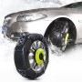 8 PCS Car Snow Tire Anti-skid Chains Winter Car Snow Tire Chains Wheel Chains Anti-skid Belt Thickened Anti-slip Chain Black Chains with Two Fixed Plate